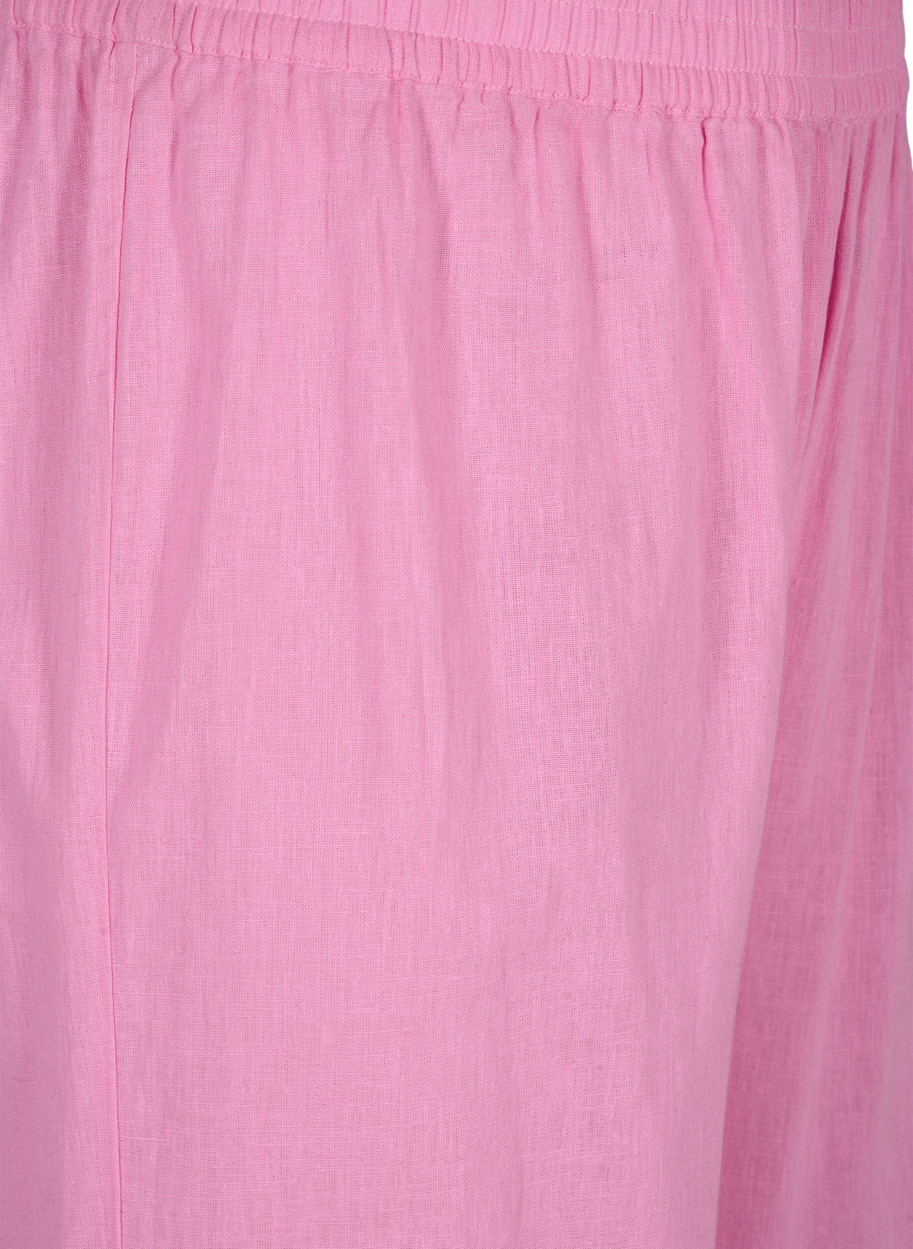 Zizzi Spodnie o dlugosci 7/8 z mieszanki bawelny z lnem, Rosebloom, Packshot image number 2