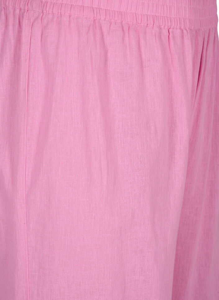 Spodnie o dlugosci 7/8 z mieszanki bawelny z lnem, Rosebloom, Packshot image number 2