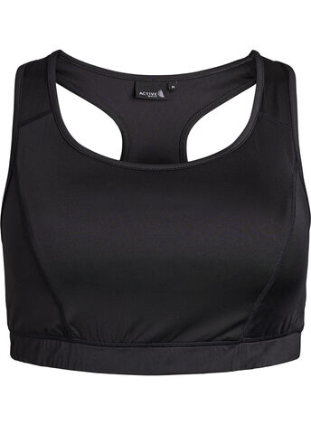 Biustonosz sportowy z tylem typu racerback, Czarne, Model