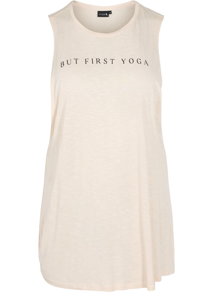 Wiskozowy top treningowy bez rekawów, Lilac Ash w. BlackP., Packshot image number 0