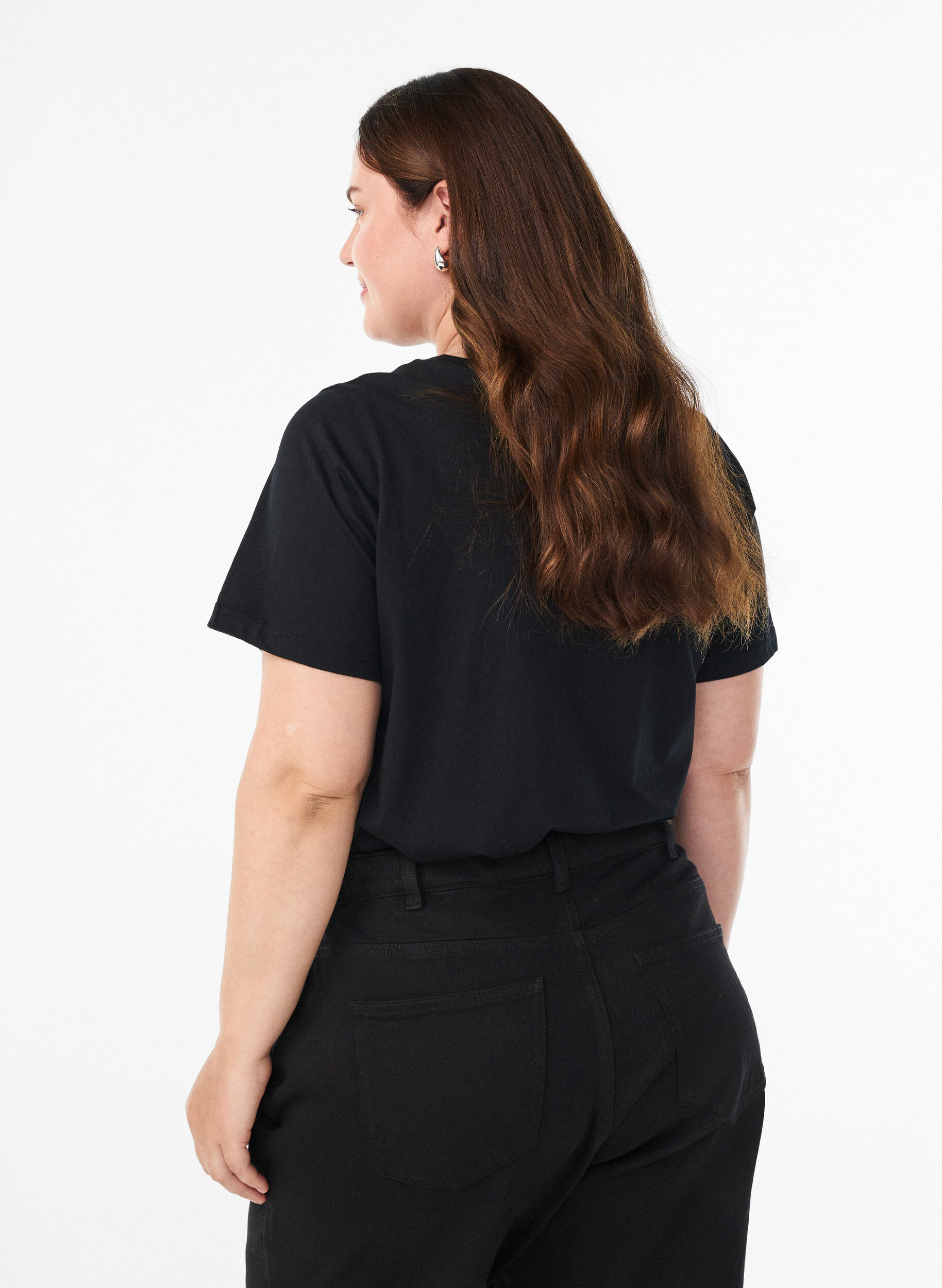 Zizzi Koszulka swiateczna z bawelny organicznej, Czarne, Model image number 2