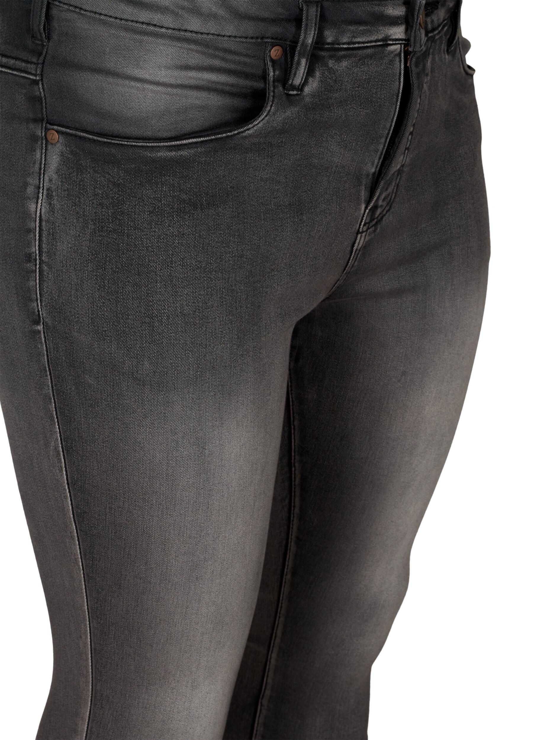 ZizziSuper waskie jeansy Amy z wysokim stanem, Dark Grey Denim, Packshot image number 2