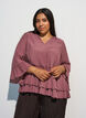 Bluzka z 3/4-sleeves i falbankami, R&oacute;żowy, Model image number 0