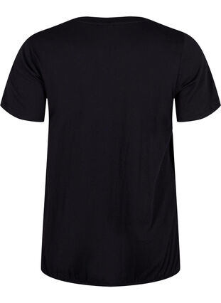 Bawelniana koszulka z krótkim rekawem i elastycznym brzegiem, Black W. Now, Packshot image number 1