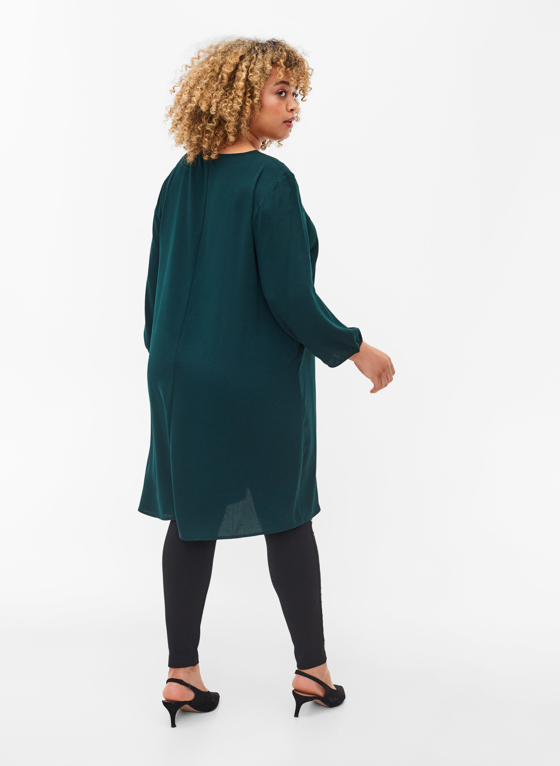 Zizzi Leggings with pearls, Black, Model image number 1