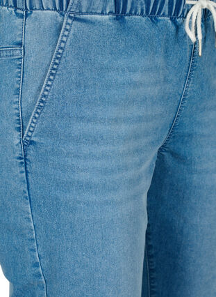 Jeansowe joggery z kieszeniami, Light Blue Denim, Packshot image number 2