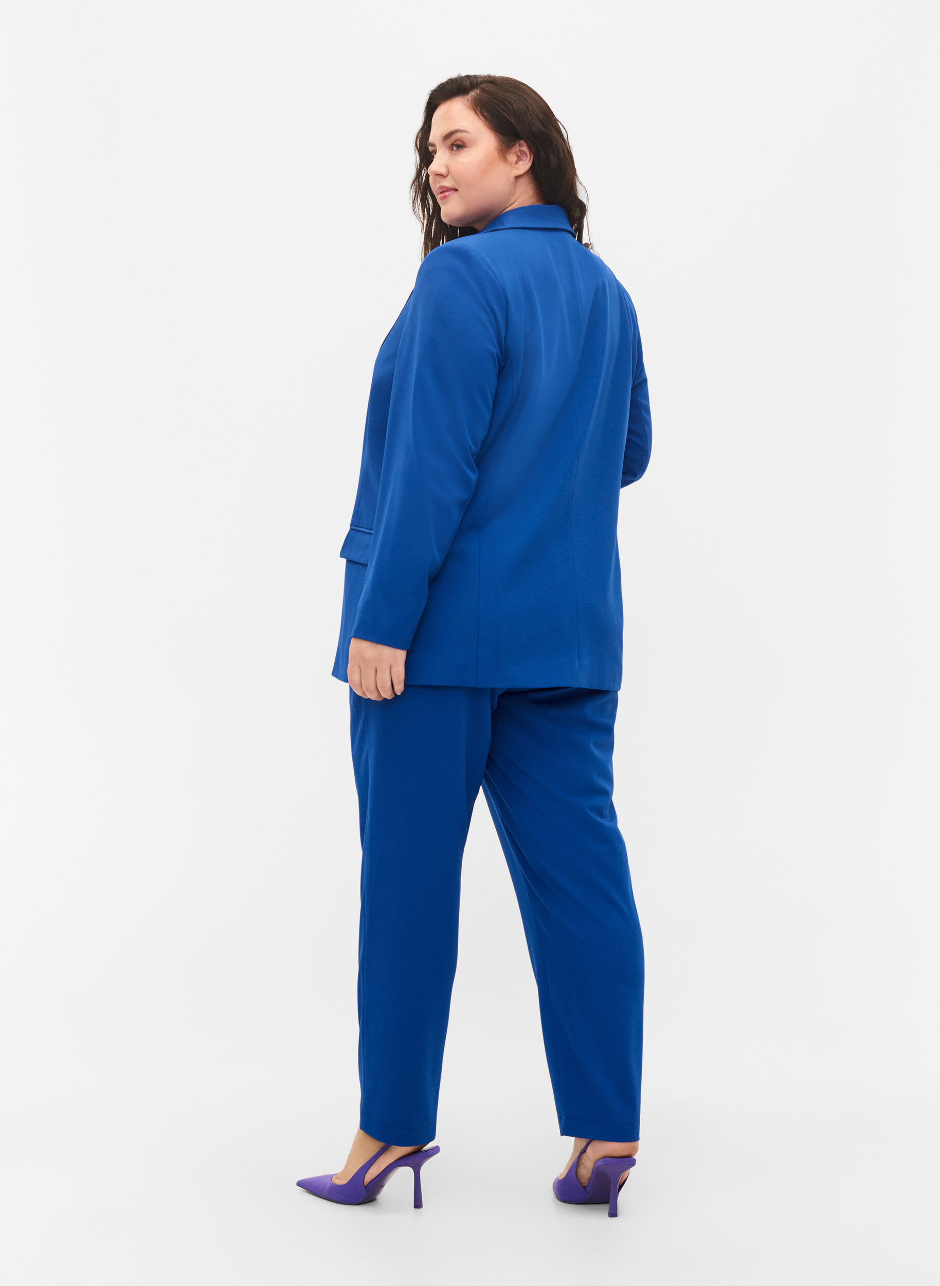 Zizzi Classic trousers with pockets, Blue, Model image number 1