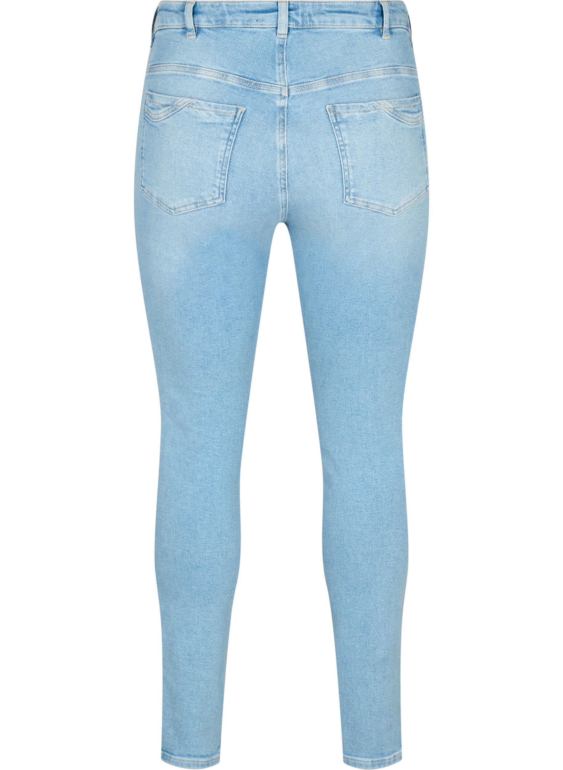 Zizzi High waisted Amy jeans with super slim fit, Light blue, Packshot image number 1