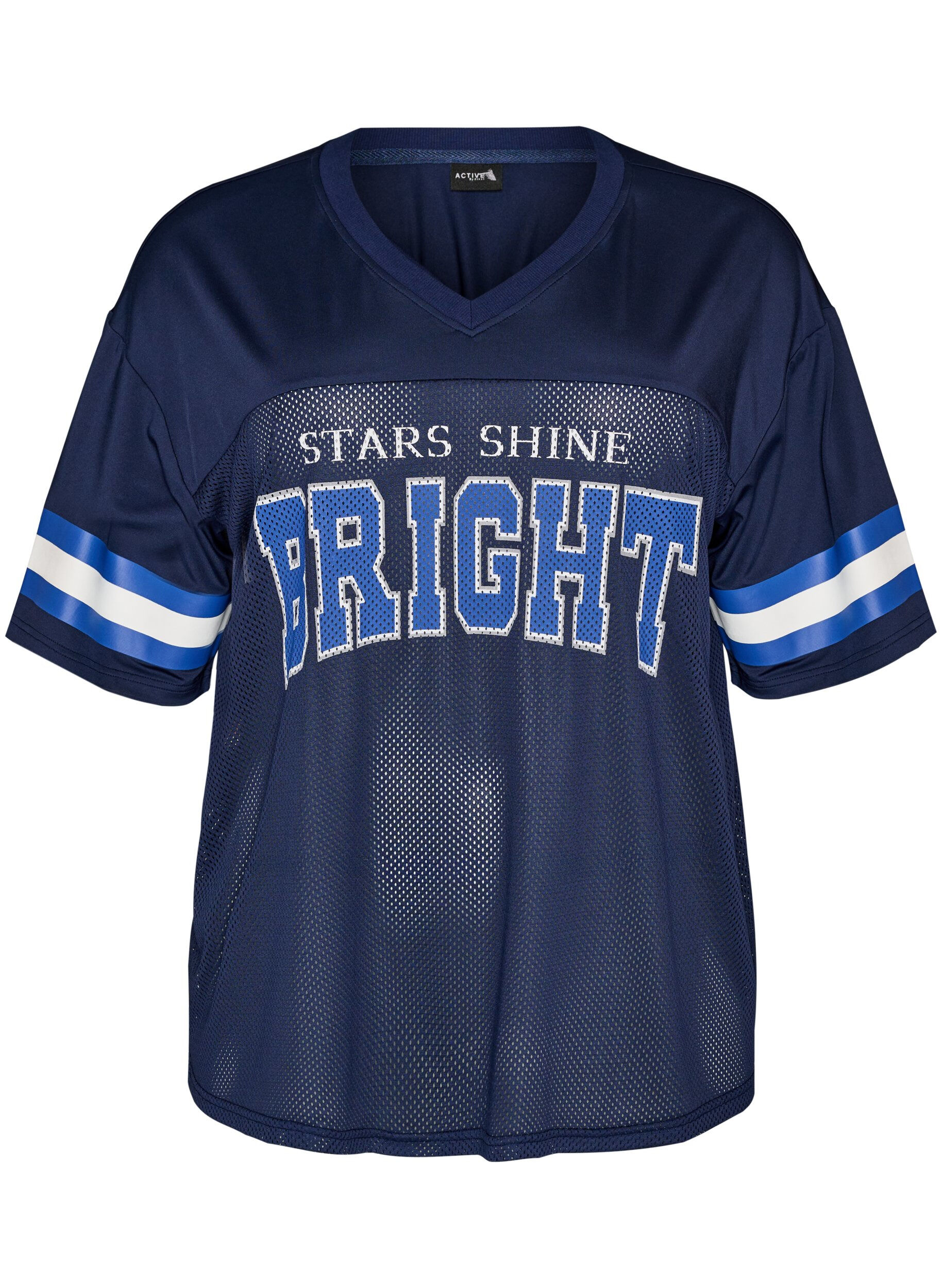 Koszulka treningowa z dekoltem w ksztalcie litery V i nadrukiem z przodu