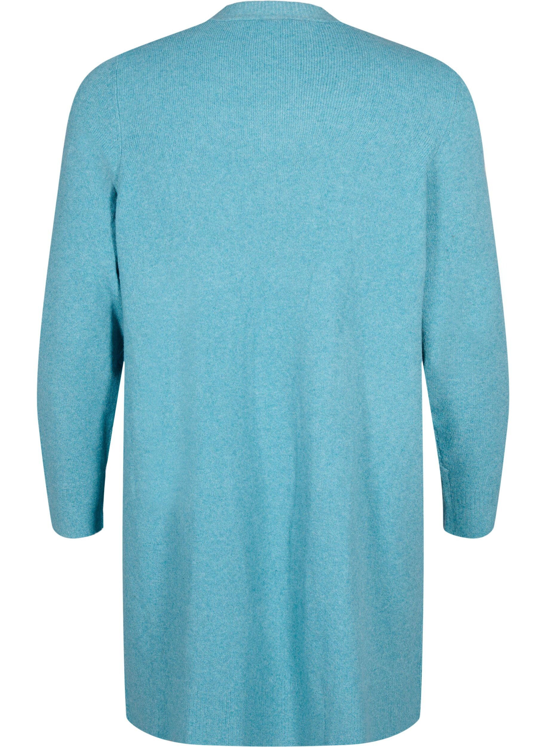 Zizzi Dlugi kardigan z otwartym przodem, Reef Water Mel., Packshot image number 1