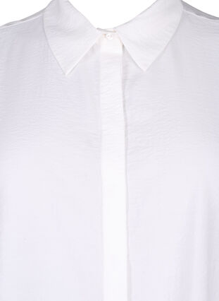 Dluga koszula z wiskozy z krótkimi rekawami, Bright White, Packshot image number 2