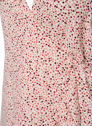 Kopertowa sukienka w kropki z wiskozy, Rose Dot AOP, Packshot image number 2