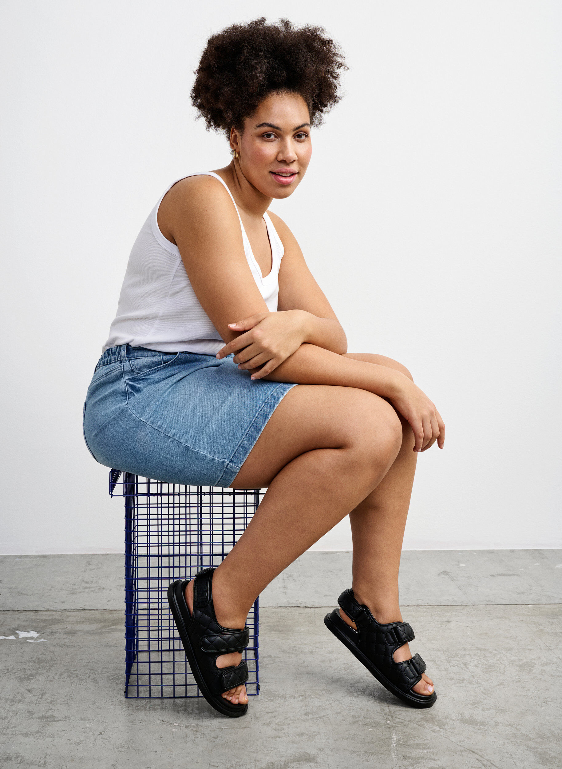 Zizzi Szerokie sk&oacute;rzane sandaly, Czarne, Image image number 0