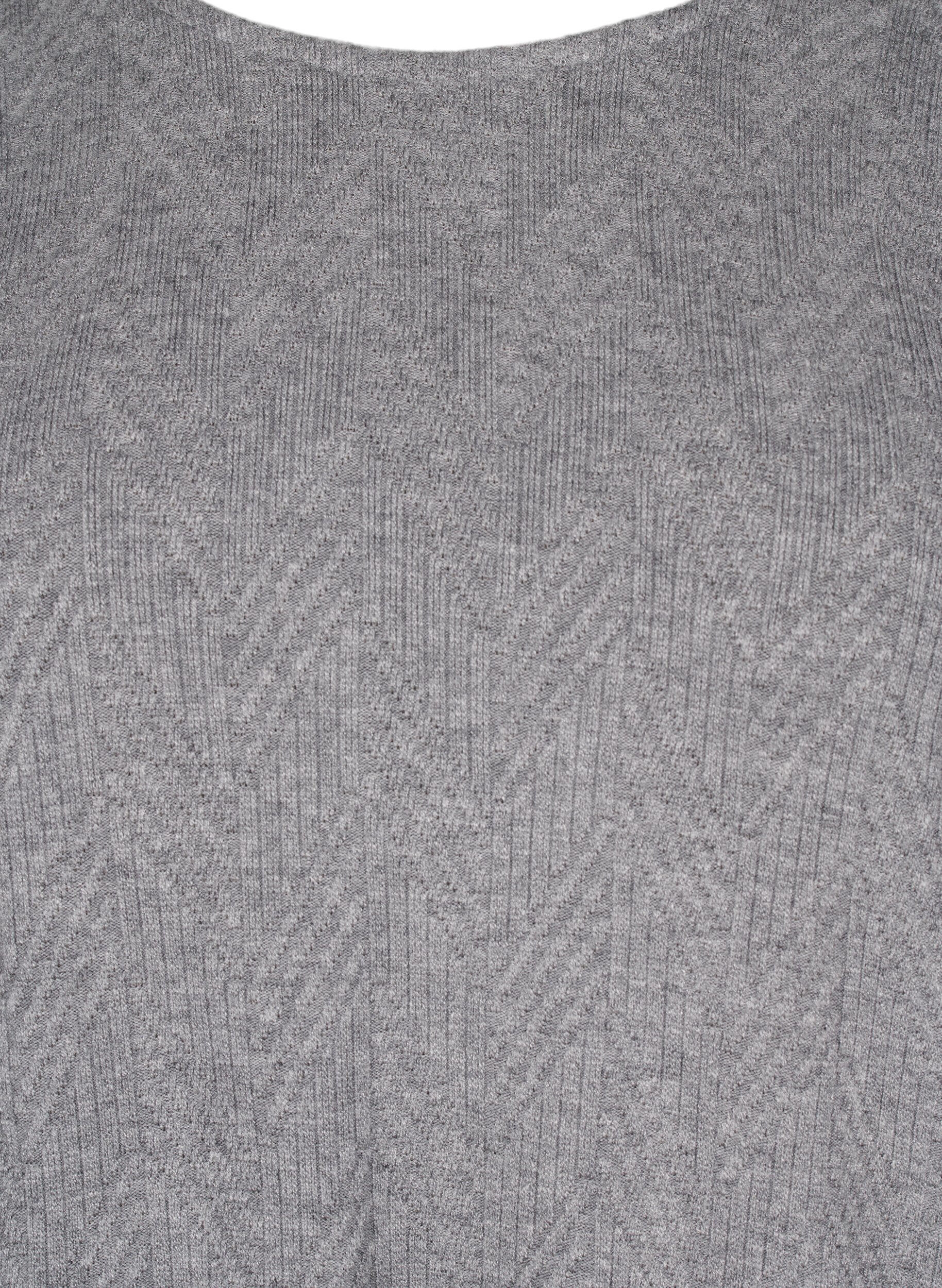 Zizzi Wzorzysta bluzka z dlugimi rekawami, Szary, Packshot image number 2