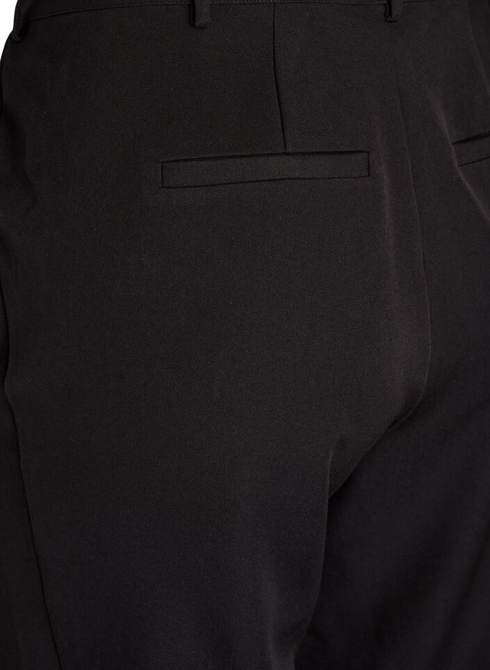 Dopasowane spodnie z wysokim stanem i prostymi nogawkami, Czarne, Packshot image number 3