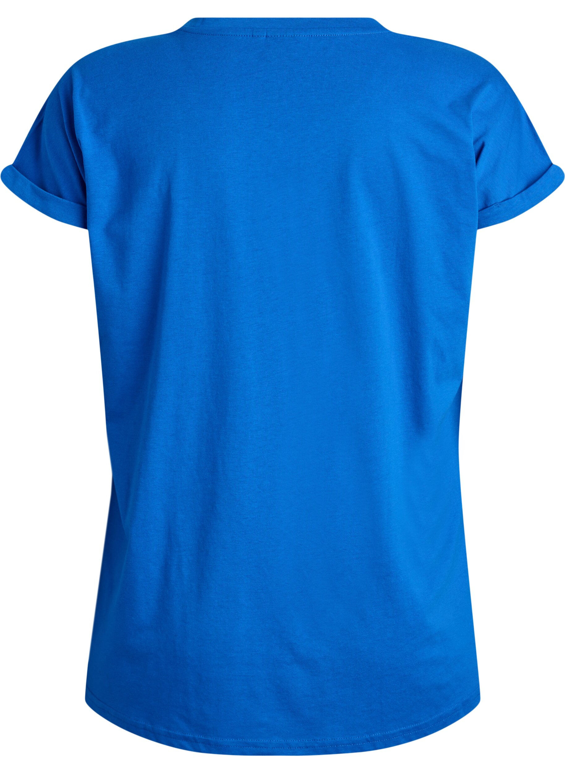 ZizziT-shirt z kr&oacute;tkim rekawem w mieszance bawelny, Niebieskie, Packshot image number 1