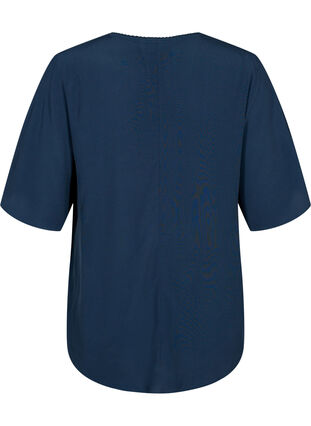 Bluzka z wiskozy z rekawami 1/2 i haftowanym wzorem, Total Eclipse, Packshot image number 1