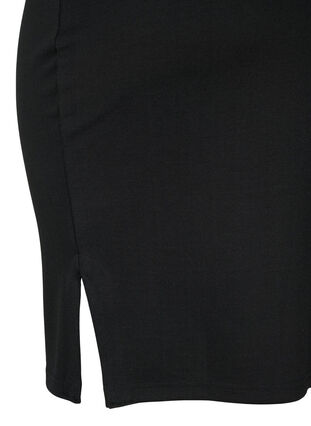 Obcisla wiskozowa spódnica z rozcieciem, Black, Packshot image number 3