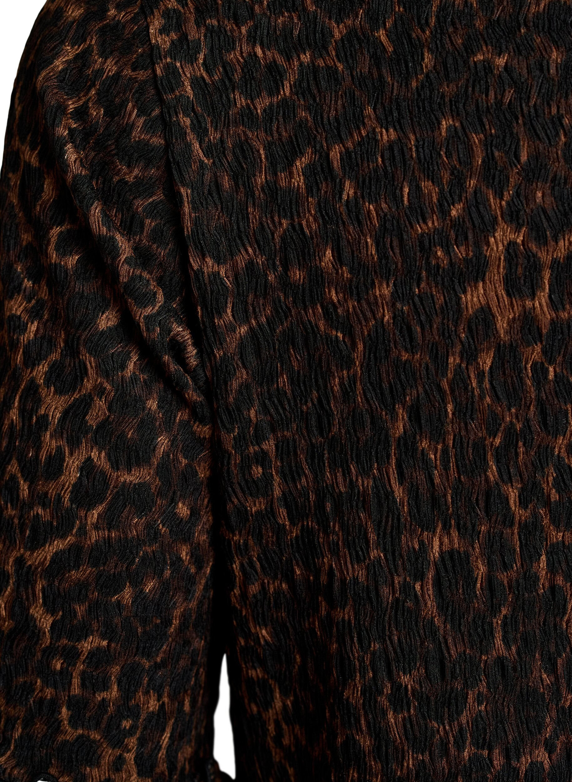 Zizzi Sukienka midi z kr&oacute;tkim rekawem o fakturowanej strukturze, Brązowy, Packshot image number 3