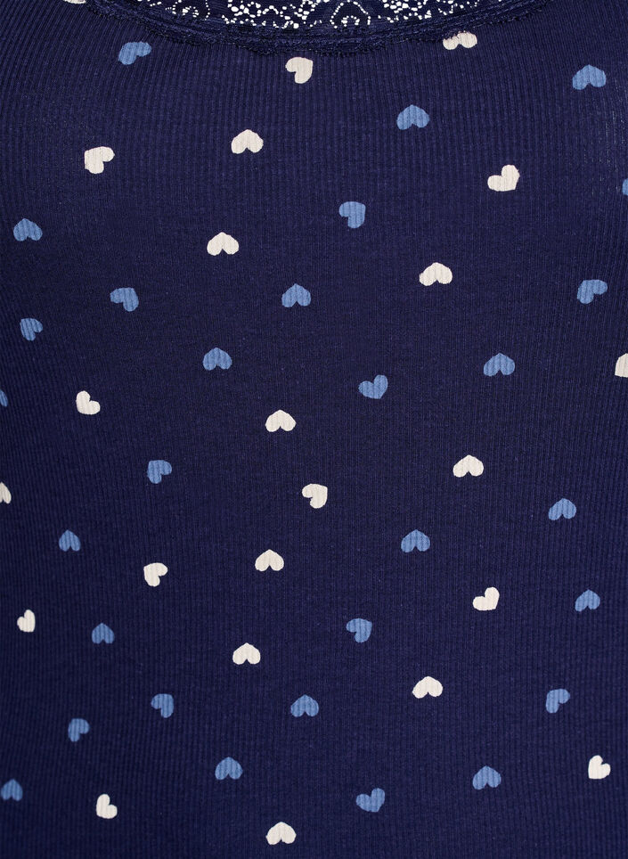 Top z nadrukiem i koronkowym brzegiem, Niebieskie, Packshot image number 2