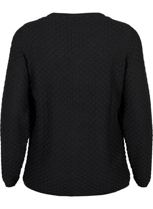 Wzorzysty sweter z bawelny organicznej, Black, Packshot image number 1