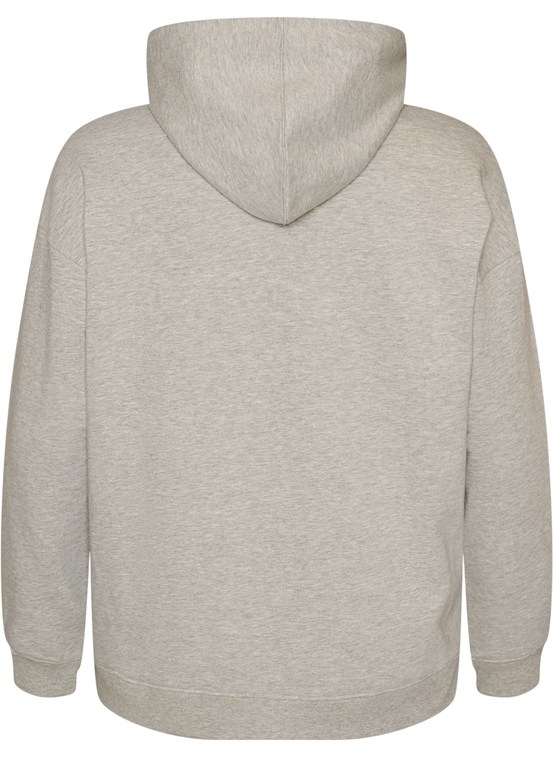 ZizziBluza z kapturem z haftowanym motywem, Szary, Packshot image number 1