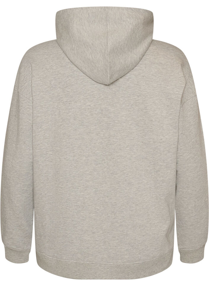 Bluza z kapturem z haftowanym motywem, Szary, Packshot image number 1