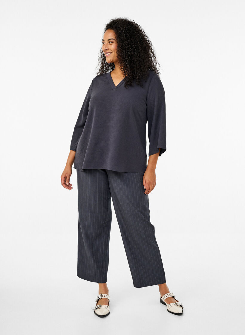 FLASH - bluzka z rekawem 3/4, Ciemnoszary, Model image number 1