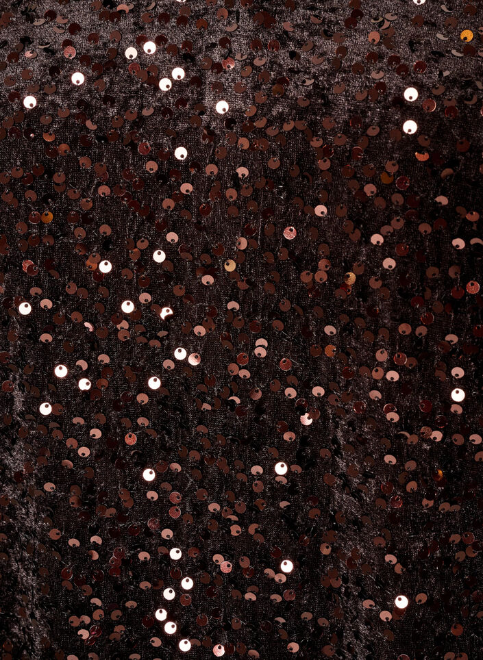 Kr&oacute;tka cekinowa sukienka o trapezowym kroju, Brązowy, Packshot image number 2