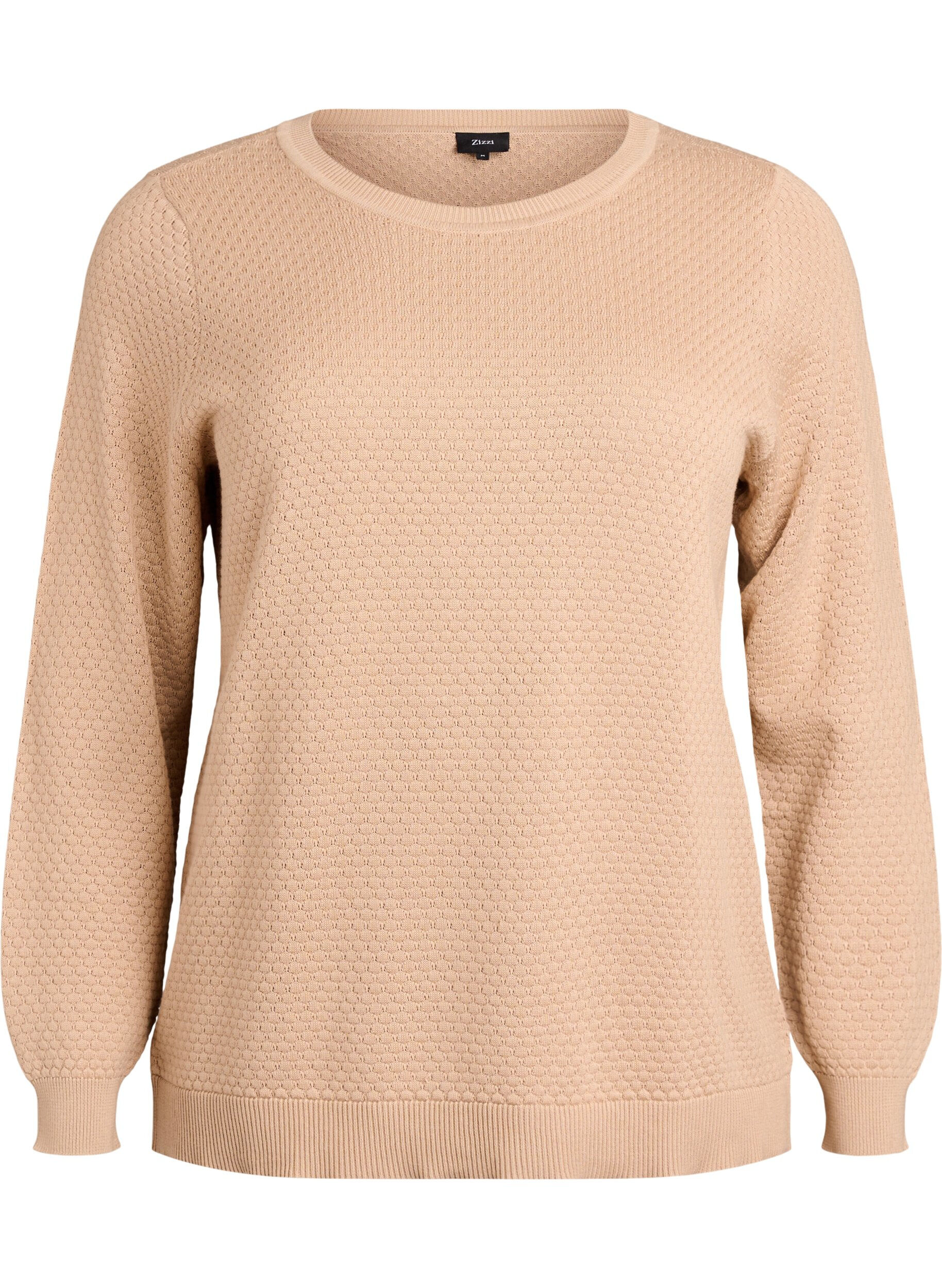 Bluzka dzianinowa z bawelny z fakturowanym wzorem