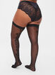 	 Hold-up stockings in 30 denier with lace, Black, Model image number 0