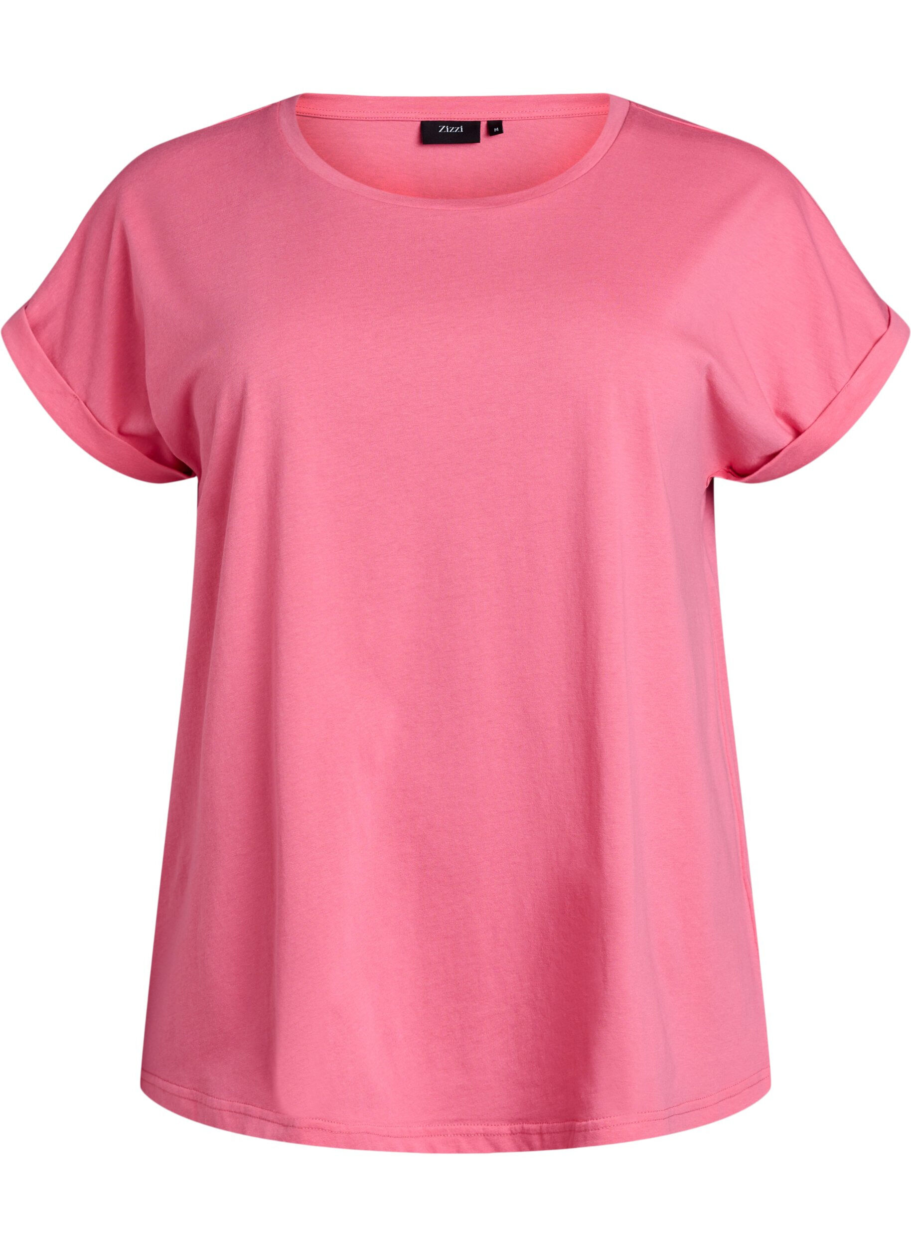 ZizziT-shirt z kr&oacute;tkim rekawem z mieszanki bawelny, R&oacute;żowy, Packshot image number 0