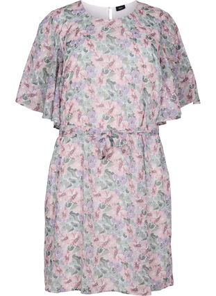 Kwiecista sukienka z wiazaniem, Flower AOP, Packshot image number 0