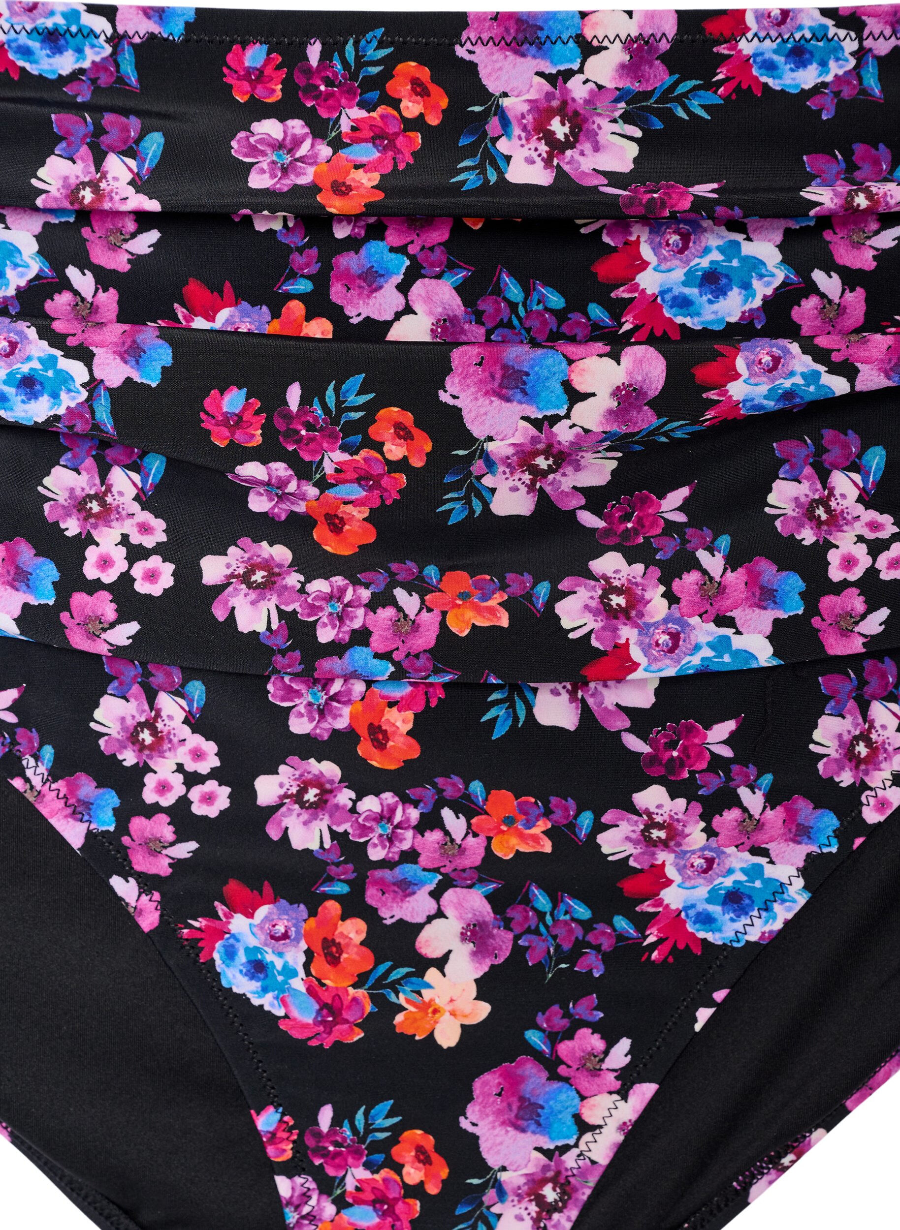 ZizziWzorzyste doly bikini z wysokim stanem, Fioletowy, Packshot image number 2