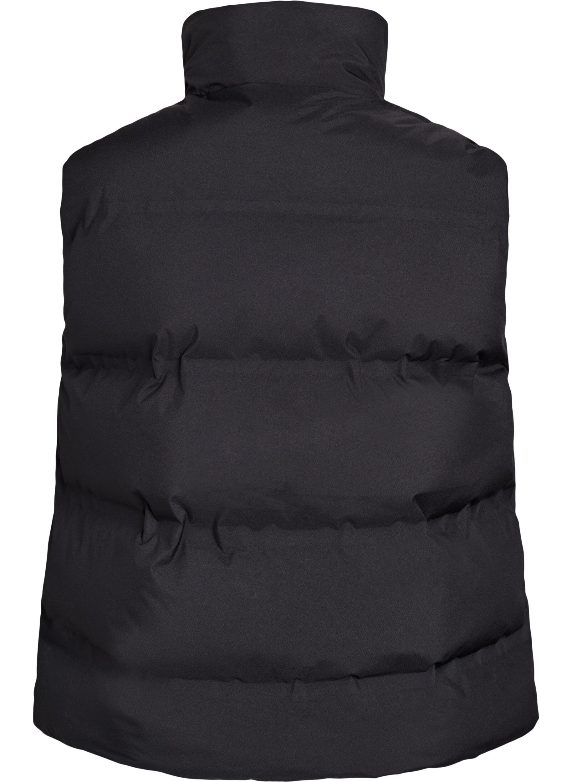 ZizziKr&oacute;tki bufiasty bezrekawnik z wysokim kolnierzem, Czarne, Packshot image number 1