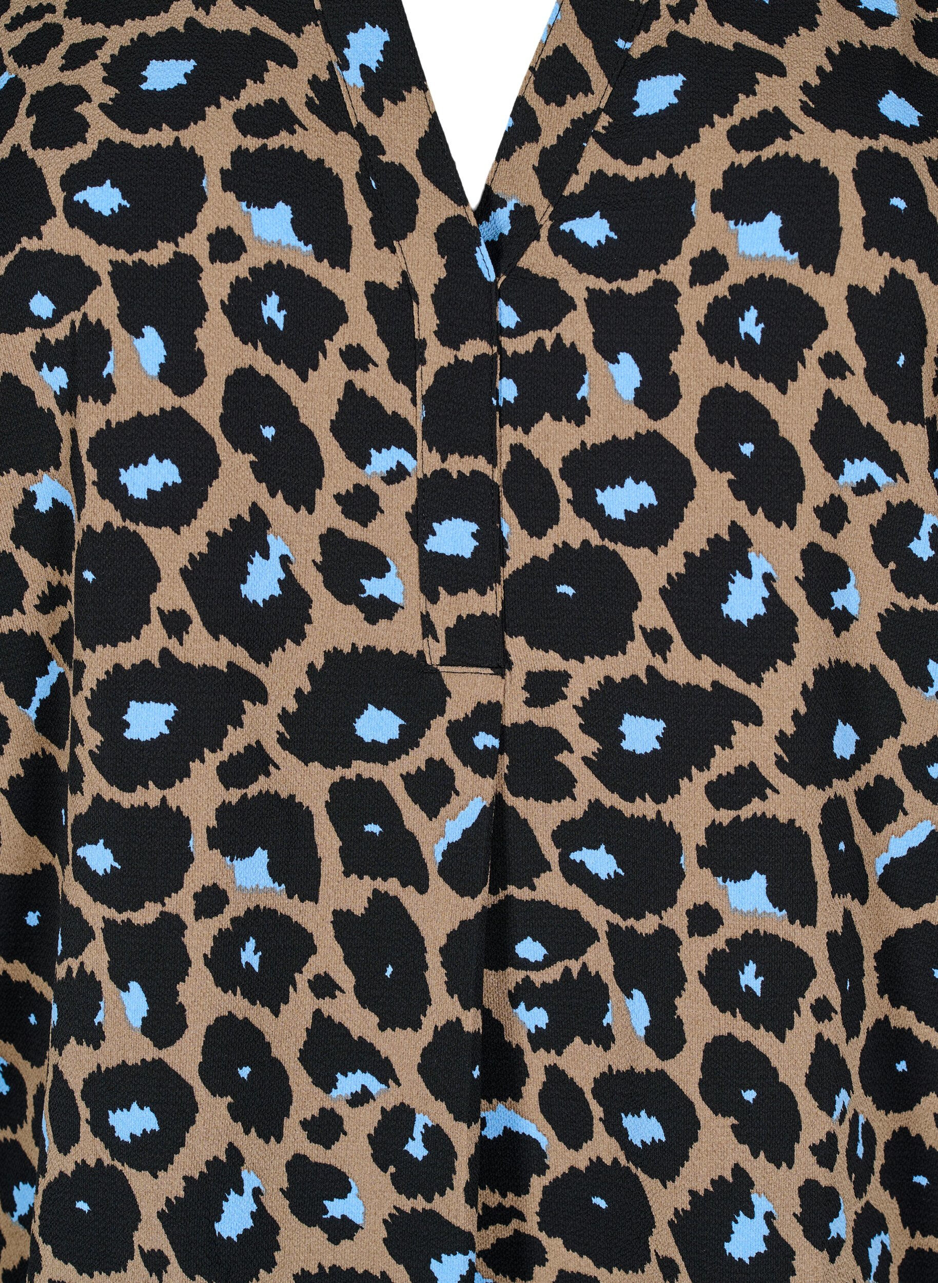 Zizzi Bluzka z kr&oacute;tkim rekawem i dekoltem w szpic, Brązowy, Packshot image number 2