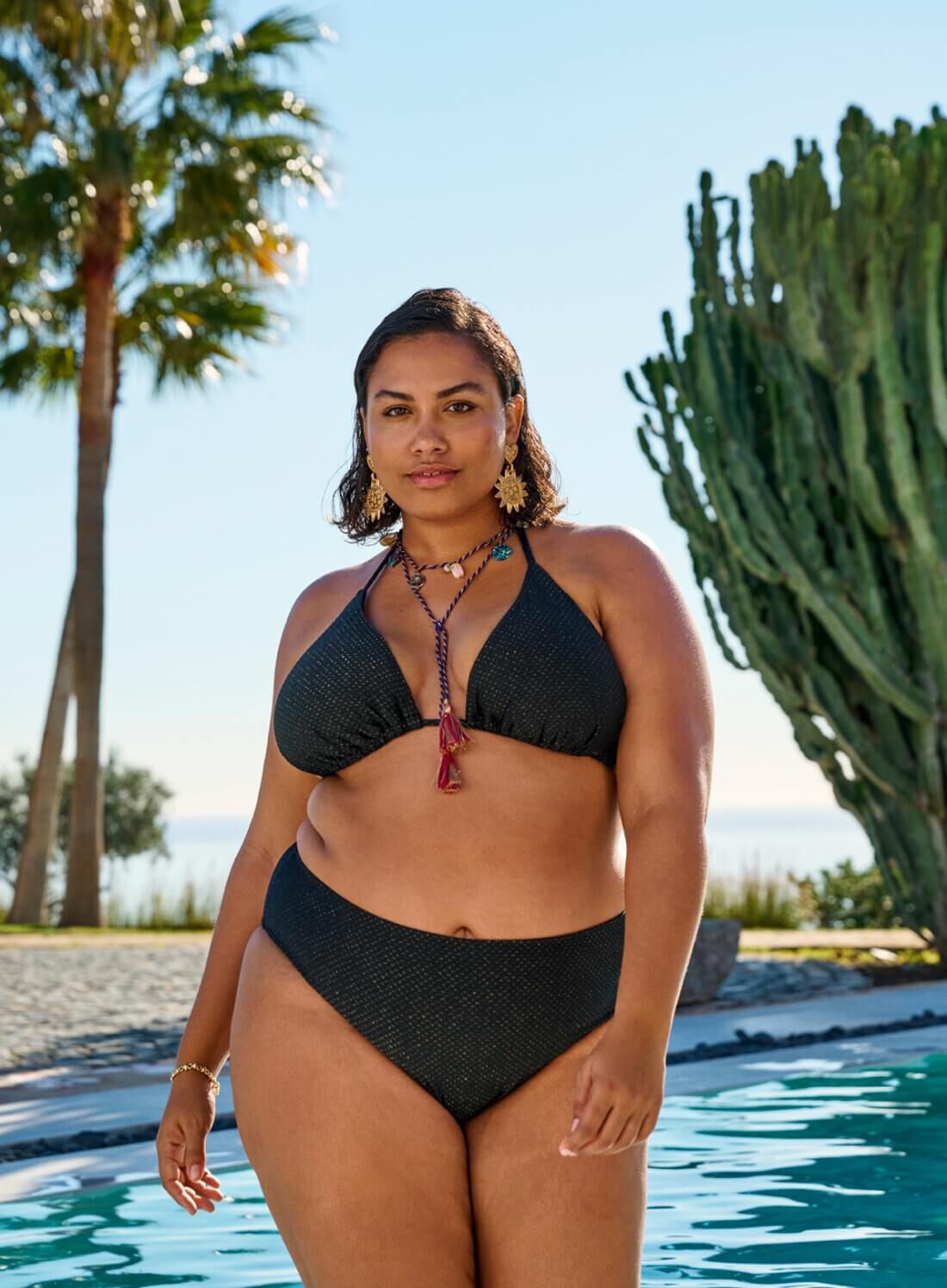 Tr&oacute;jkątne bikini z brokatem, , Model