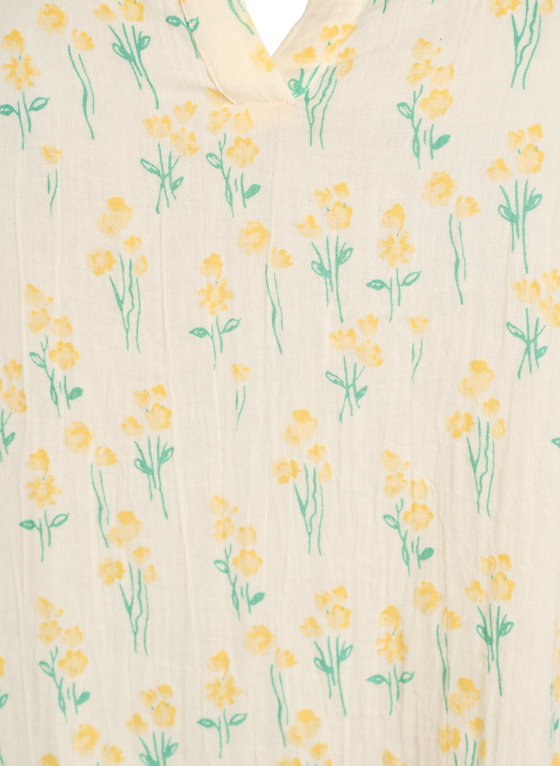 Zizzi Kr&oacute;tka sukienka o linii A z bawelnianego muslinu, Ż&oacute;łty, Packshot image number 2