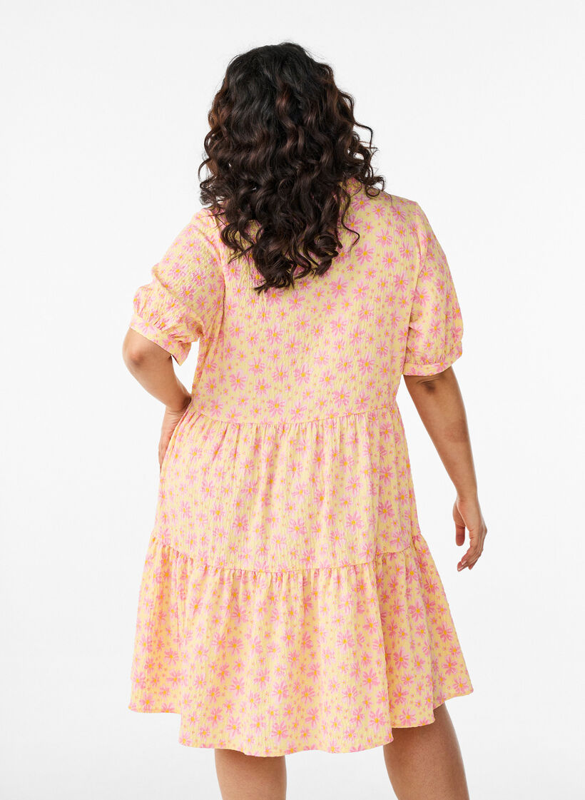 Kr&oacute;tka sukienka o kroju A, Ż&oacute;łty, Model image number 2