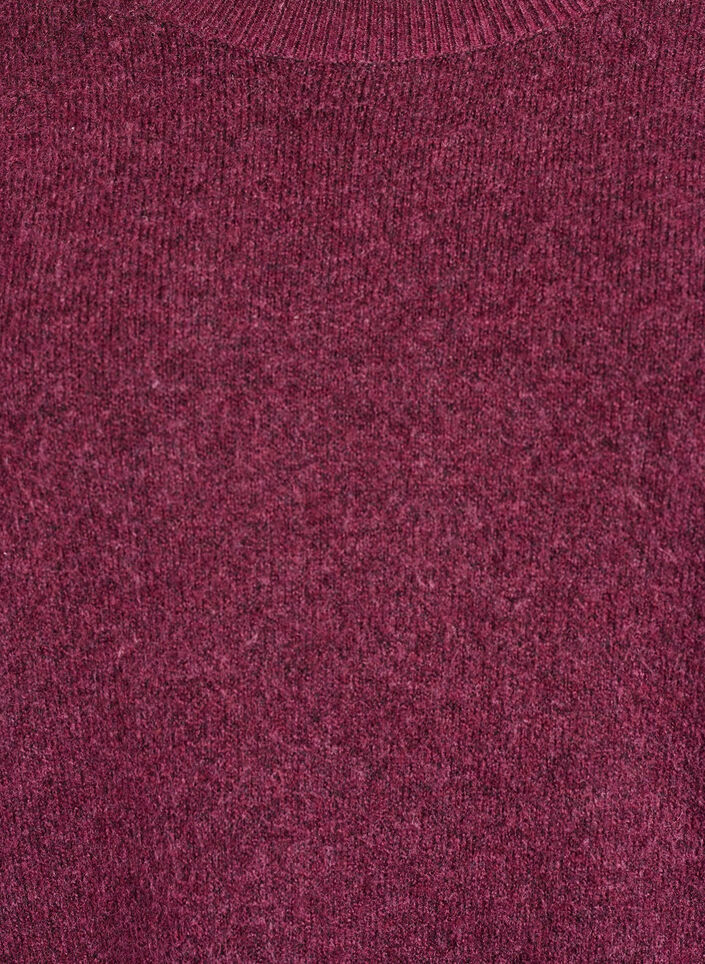Luzny sweter z dzianiny z widocznymi szwami, Ciemnobordowy, Packshot image number 2