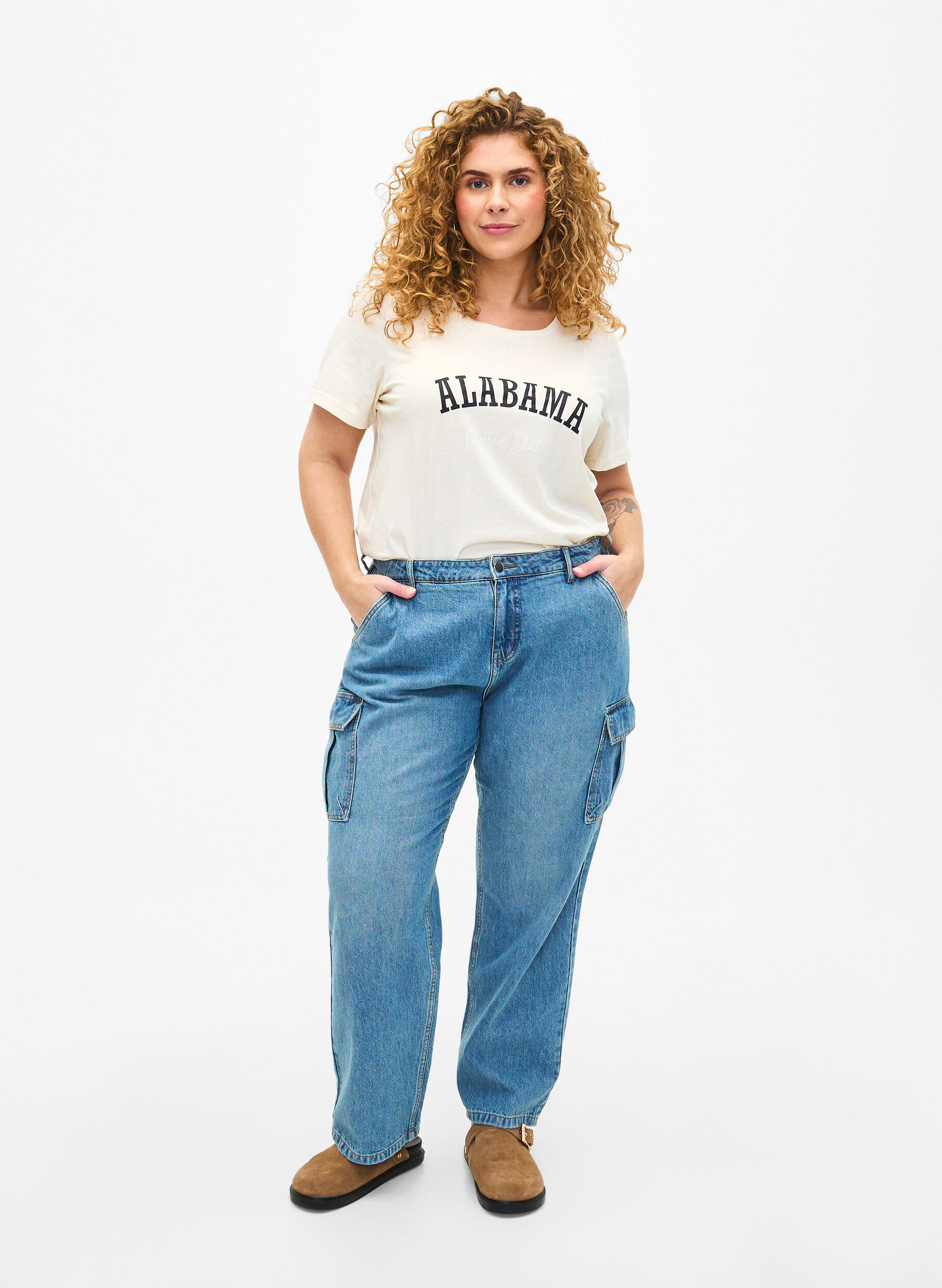 Zizzi Bawelniana koszulka z&nbsp;napisem, Antique W. Alabama, Model image number 2