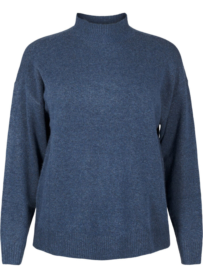 Dzianinowa welniana bluzka ze stójka, Bering Sea Mel., Packshot image number 0