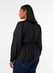 Blyszczaca bluzka z wiskozy z efektem peplum, Czarne, Model image number 2