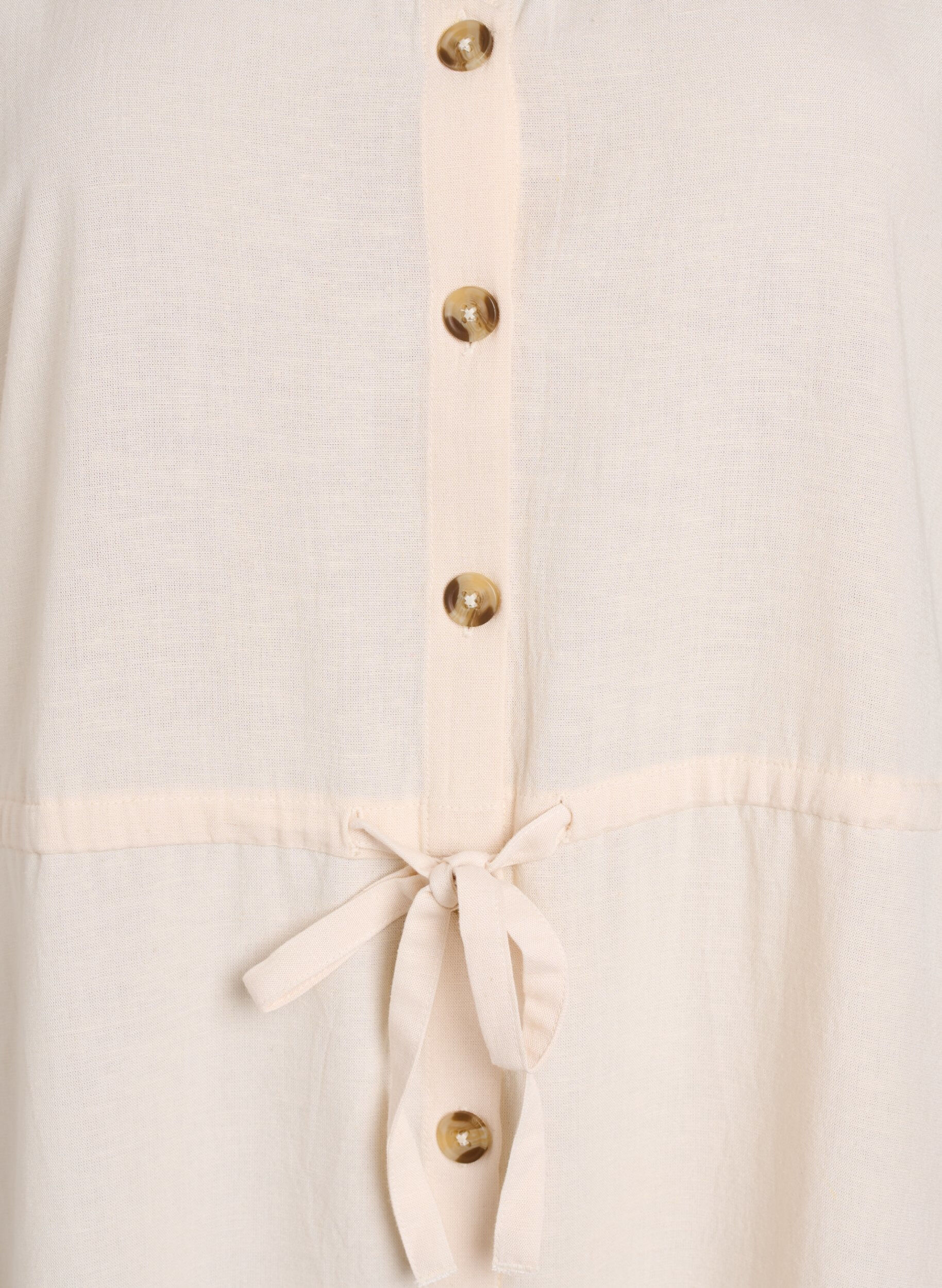 Zizzi Sukienka maxi z guzikami i wiazanym paskiem, Biały, Packshot image number 2