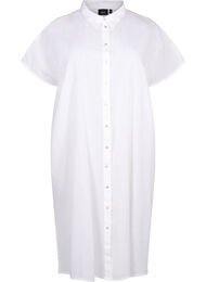 Koszula o przedluzonym kroju wykonana z mieszanki bawelny z lnem, Bright White, Packshot