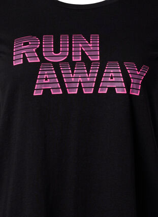 Sportowa koszulka z nadrukiem, Black w. Run Away, Packshot image number 2