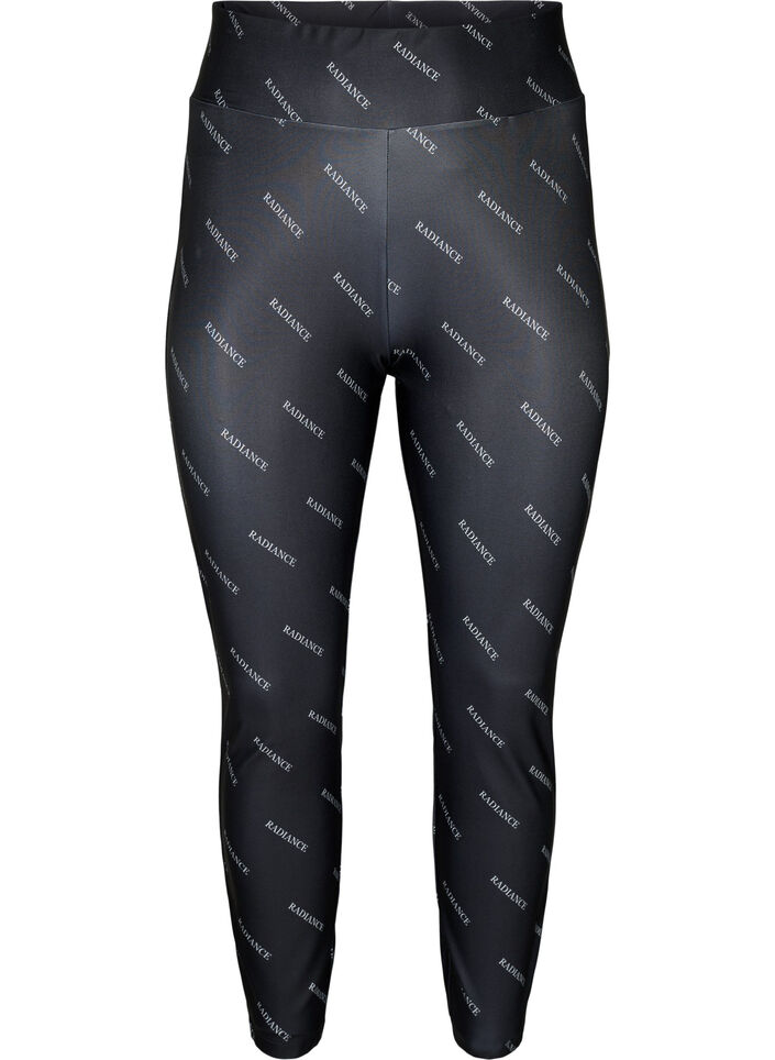 Legginsy z nadrukiem tekstowym, Black Radiance, Packshot image number 0
