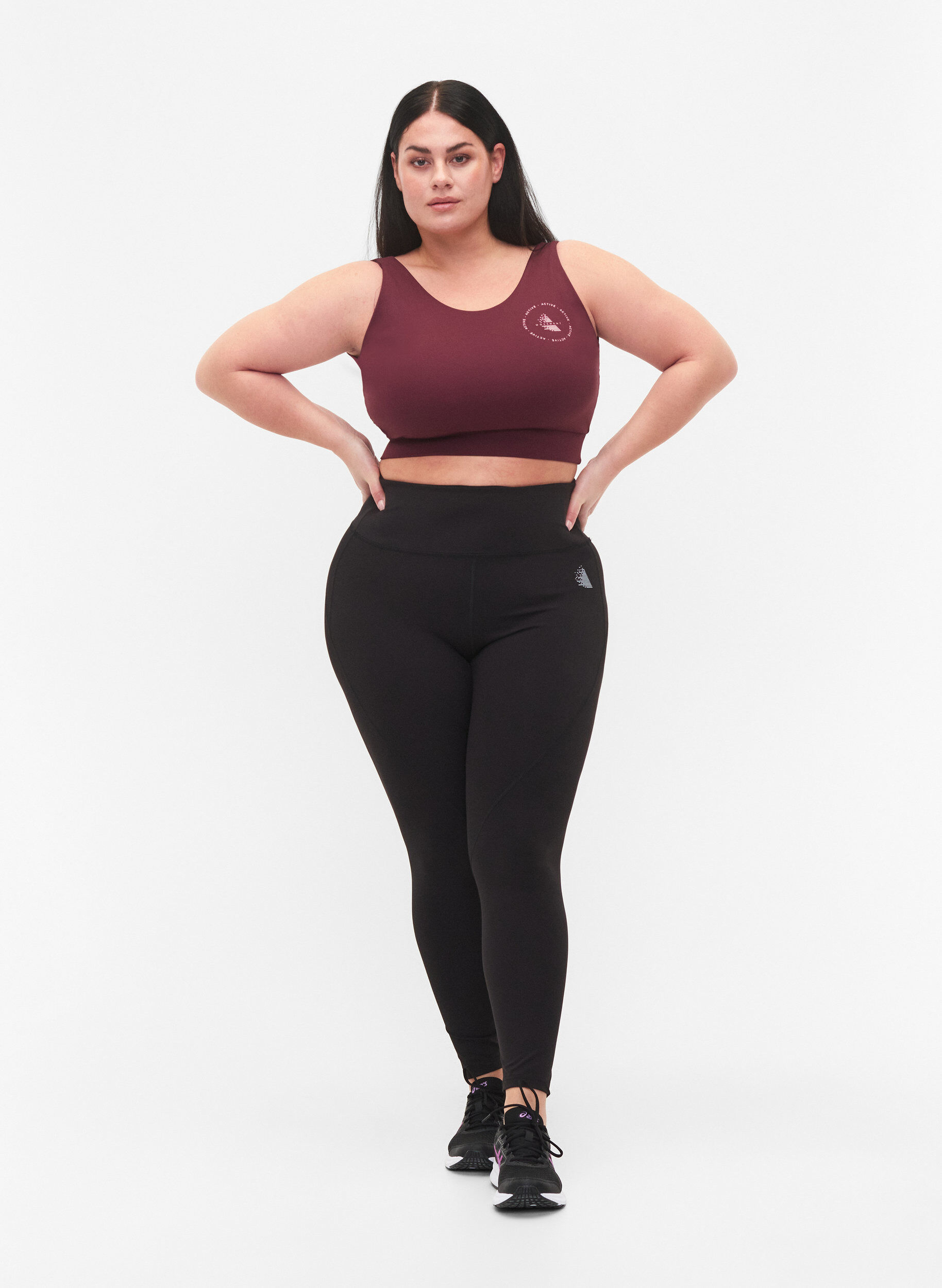 Zizzi CORE, MID SUPPORT SPORTS BRA - Biustonosz sportowy, Fig, Model image number 2