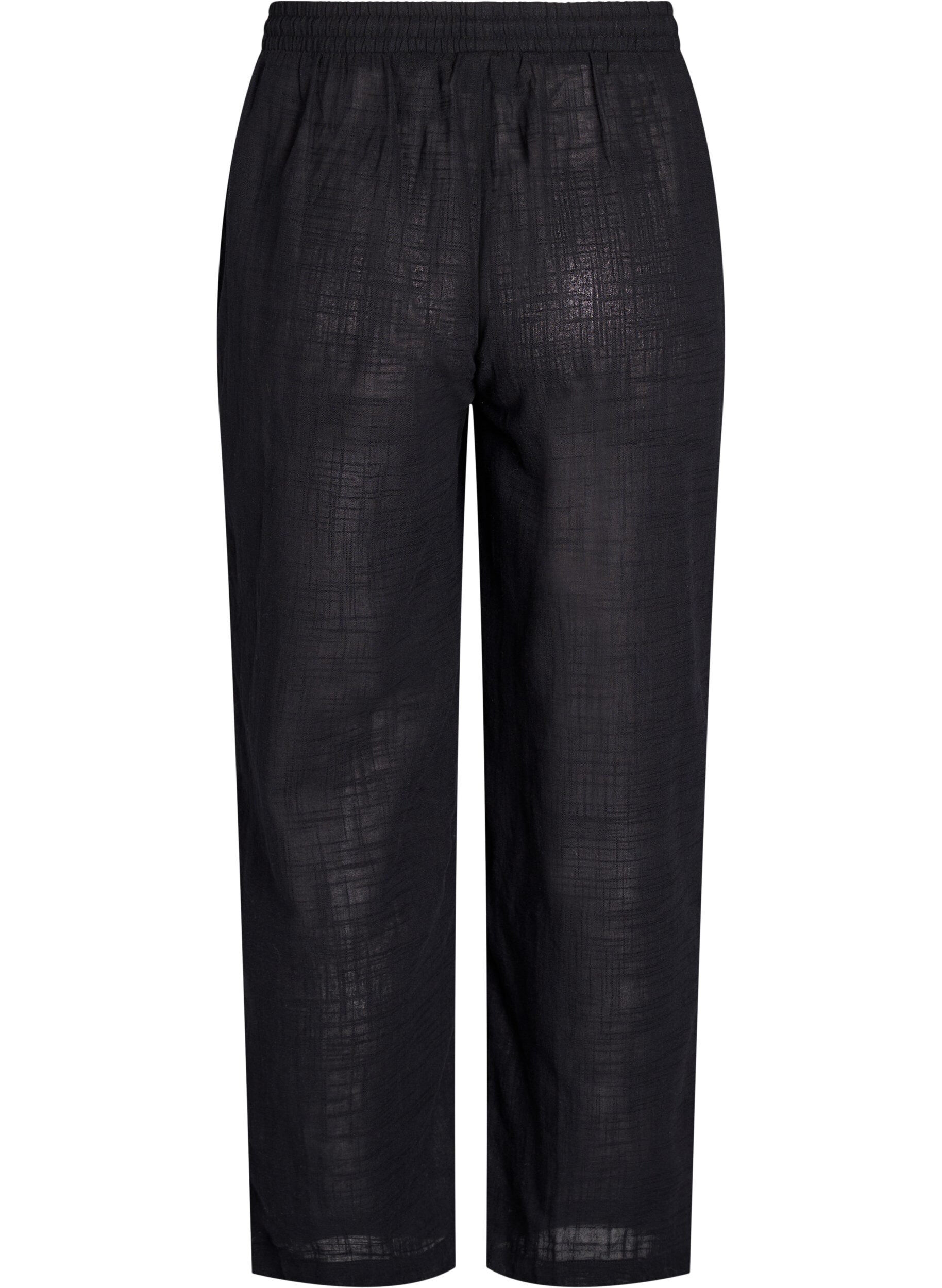 Zizzi FLASH &ndash; Spodnie o prostym kroju z wysoka talia, Czarne, Packshot image number 1