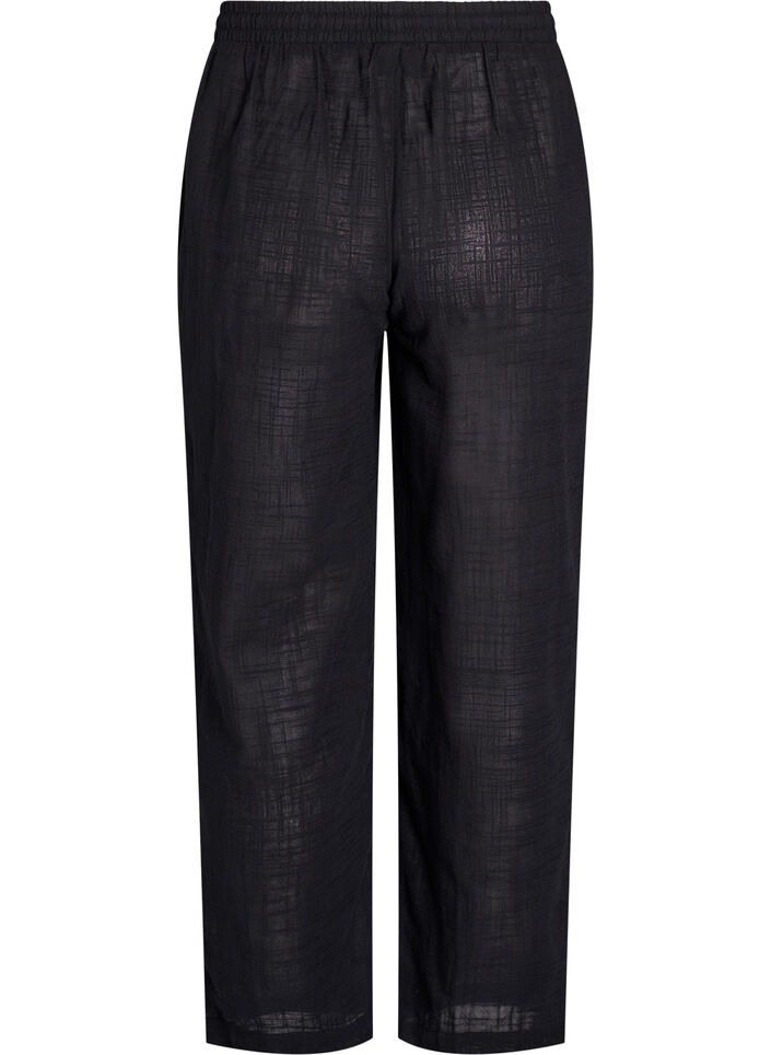 FLASH – Spodnie o prostym kroju z wysoka talia, Czarne, Packshot image number 1